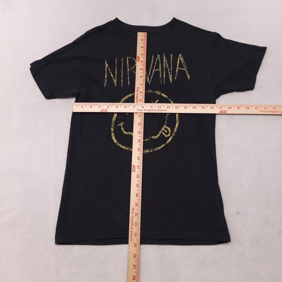 Nirvana Casual Pullover Graphic T-Shirt Adult Mens Size Small S Black - Picture 7 of 11